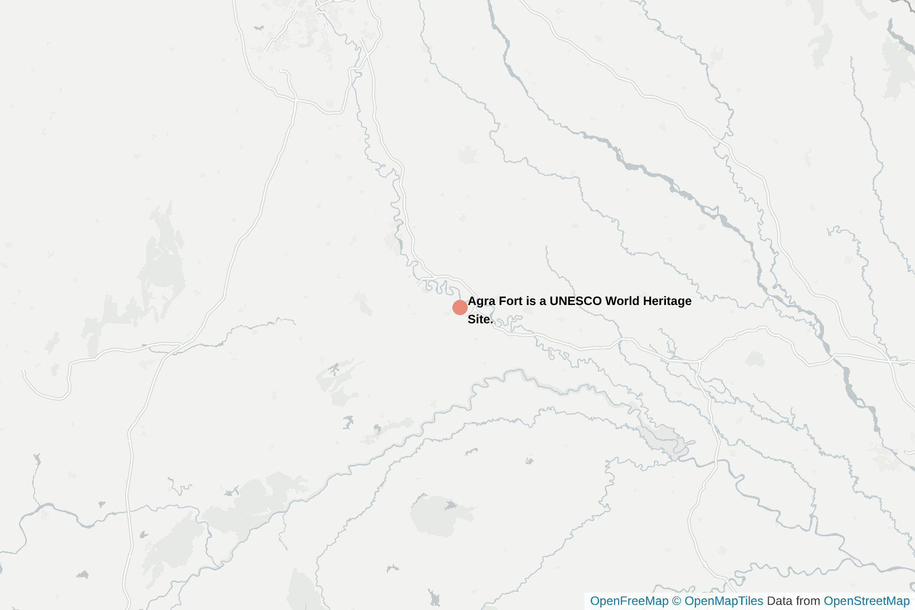 Map of Agra Fort is a UNESCO World Heritage Site.