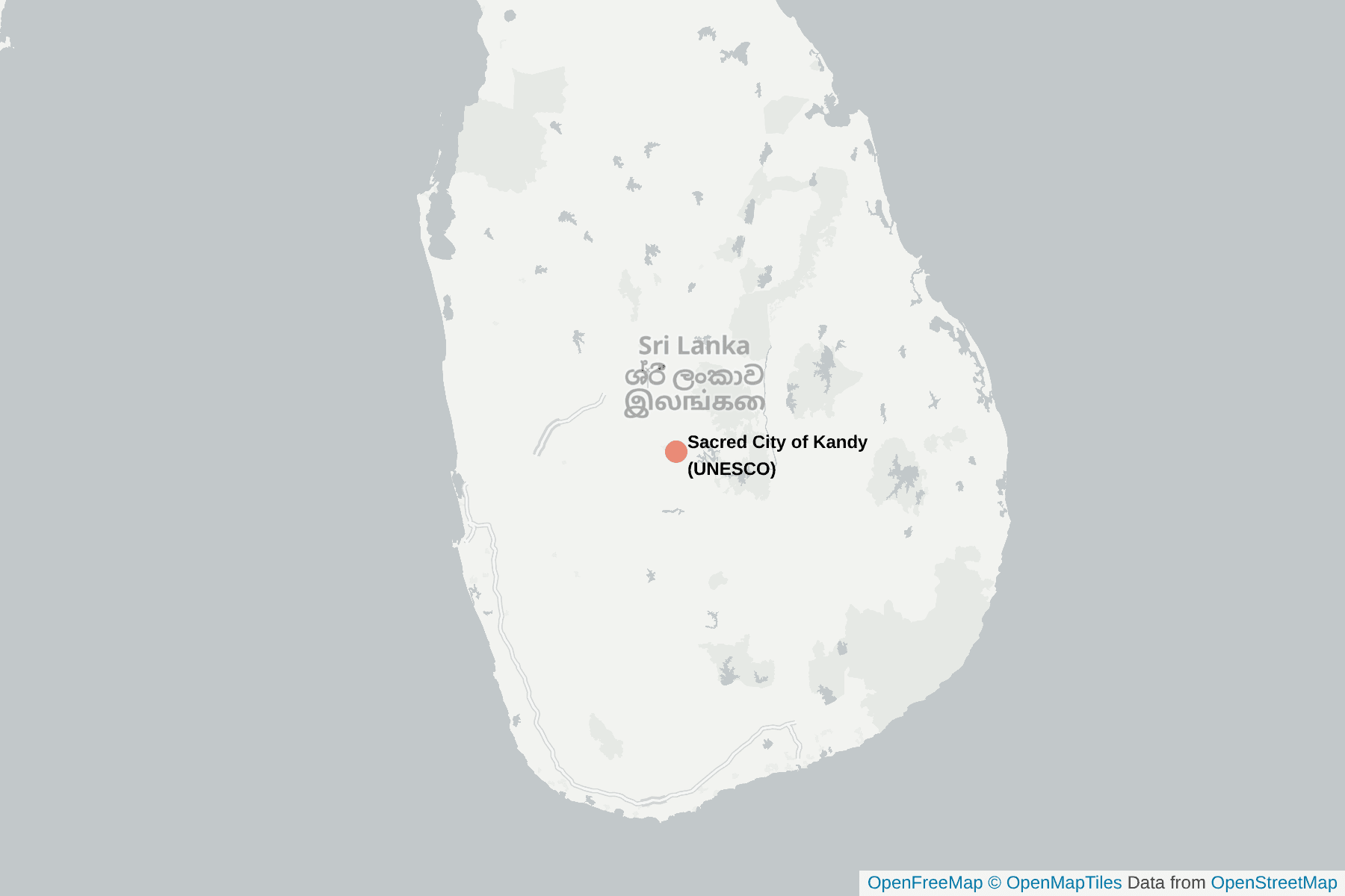 Map of Sacred City of Kandy (UNESCO)