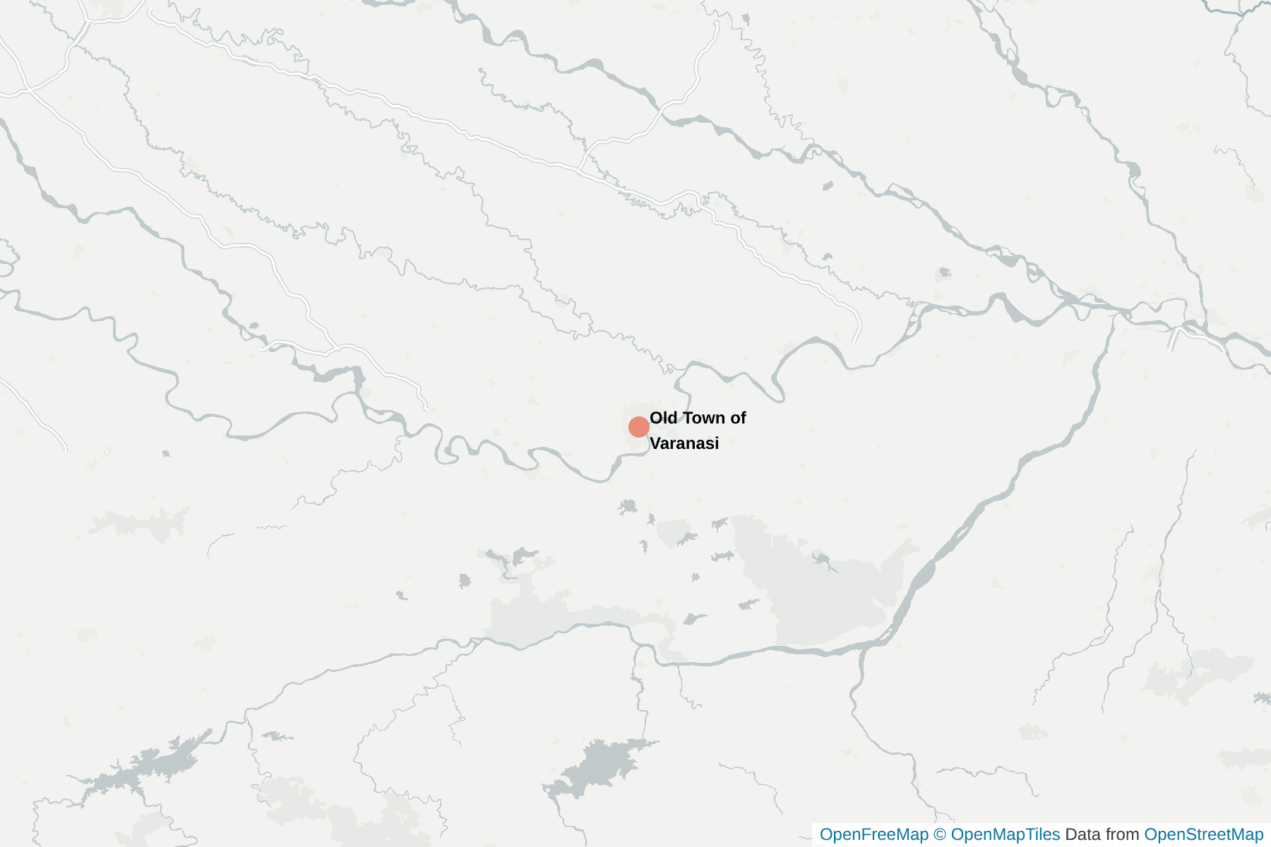 Map of Old Town of Varanasi