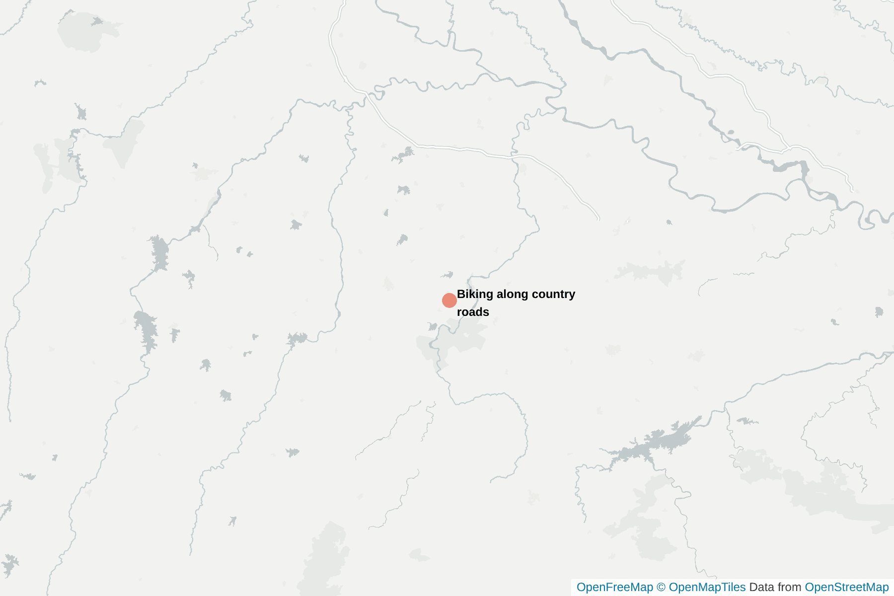 Map of Biking along country roads