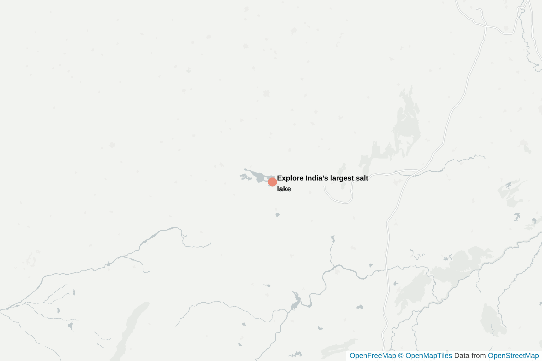 Map of Explore India’s largest salt lake