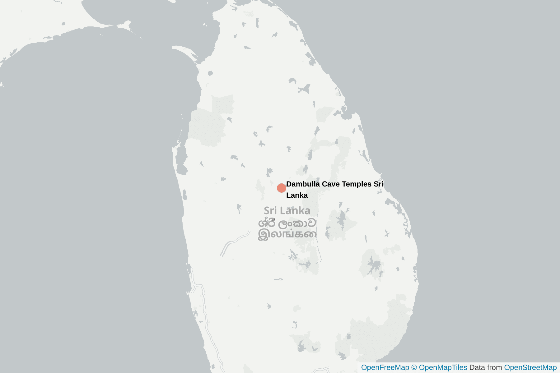 Map of Dambulla Cave Temples Sri Lanka